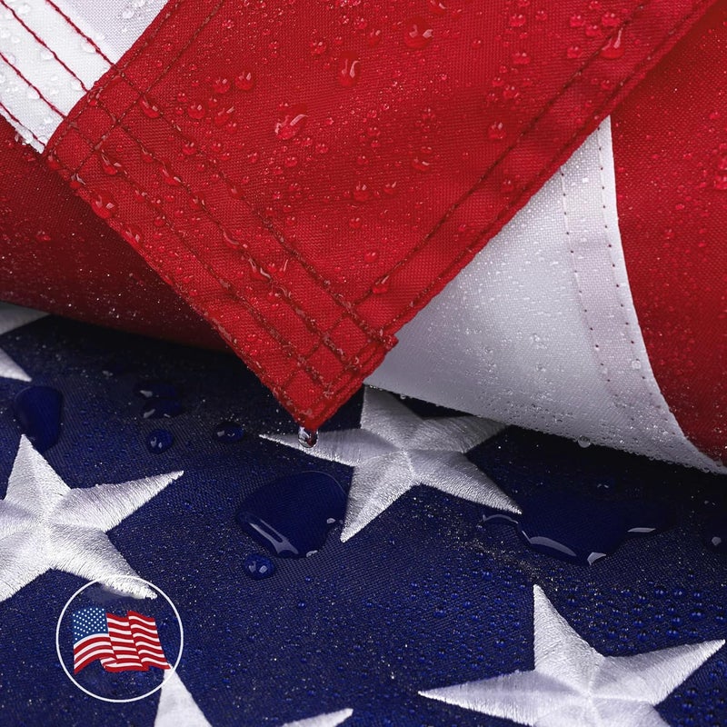 DANF FLAG American Flag 6x10 Ft for Outside, Heavy Duty Nylon US Flags for High Wind Outdoor, Fade Resistant and Waterproof USA Flag with Embroidered Stars, Sewn Stripes, Brass Grommets - Image 1